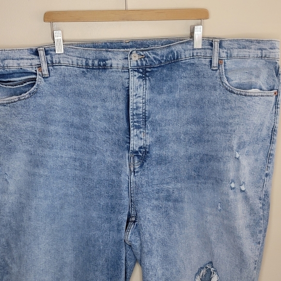 Old Navy | Extra High-Rise Sky-Hi Straight Jeans with Distressing Plus Size 28 - Picture 3 of 5